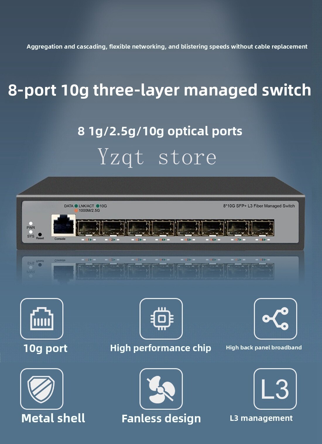 8-Port 10 Gigabit Ethernet swi - Sfp+ 10G Managed Switch 8 Port ulasan dan harga
