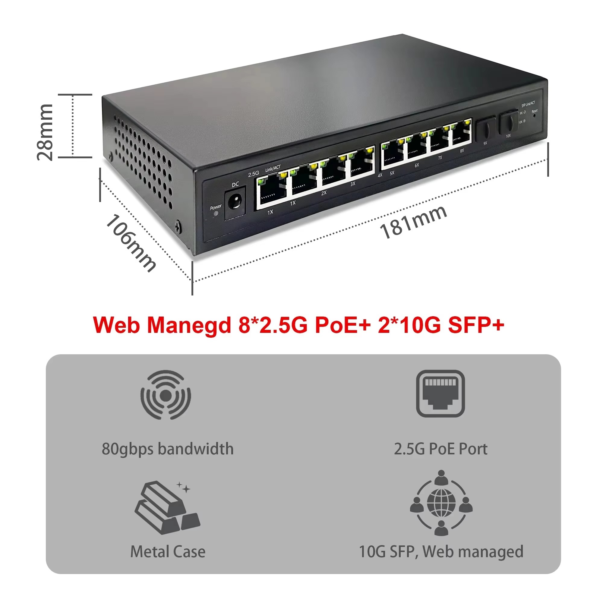 2.5G Smart Web Managed PoE Swi - Sfp+ 10G Managed Switch 8 Port ulasan dan harga